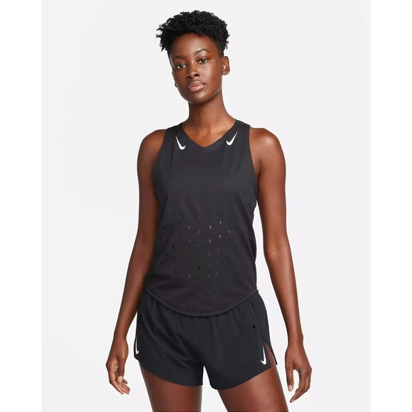Nike Women’s small Dri-Fit ADV Aeroswift Singlet Running Tank Black FN2504-010 - Picture 1 of 7